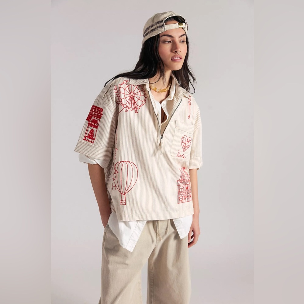 Free people We The Free Paris Romance Embroidered Top
